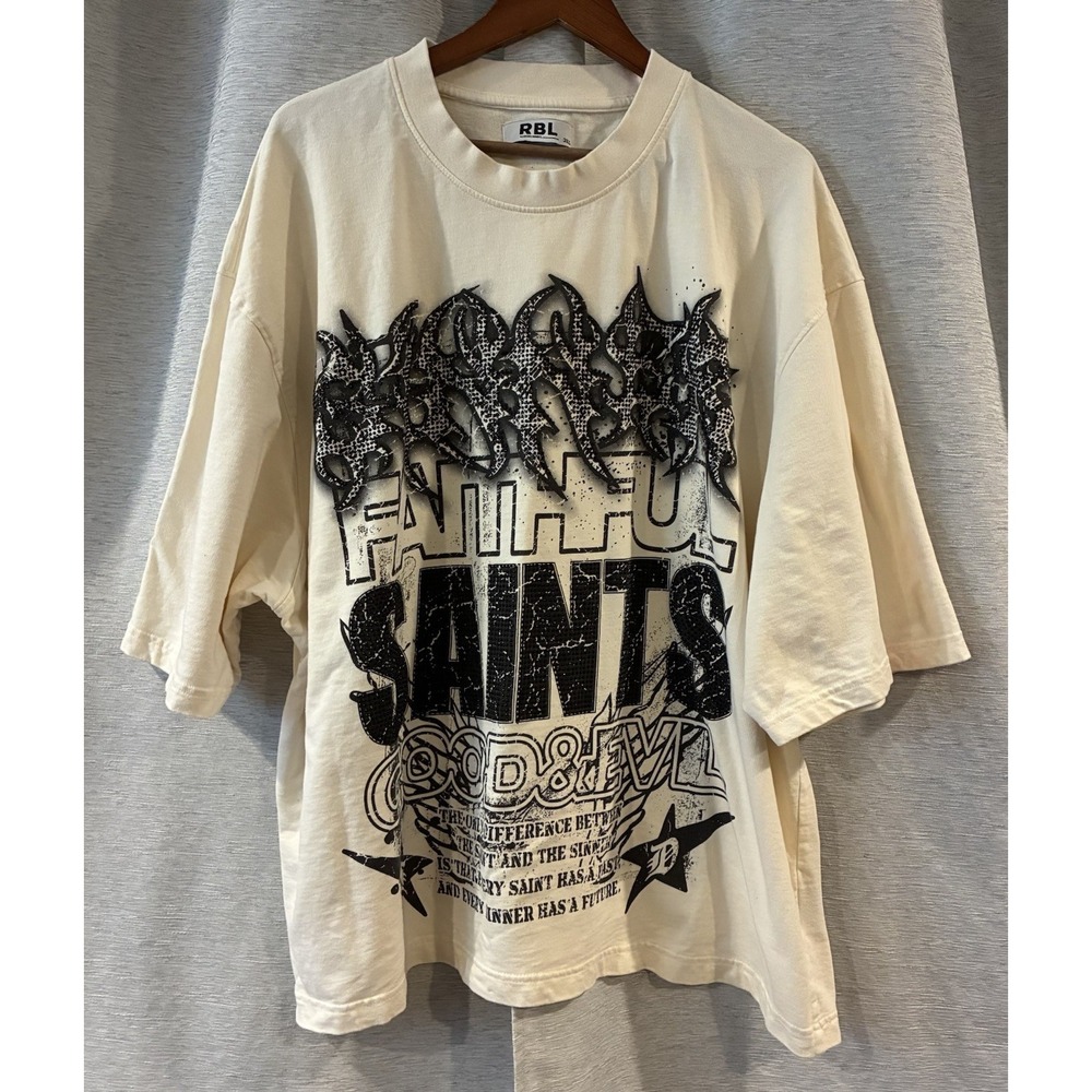 Rebel Minds Faithful Saints Graphic T-shirt Size 3XL Grunge Skate